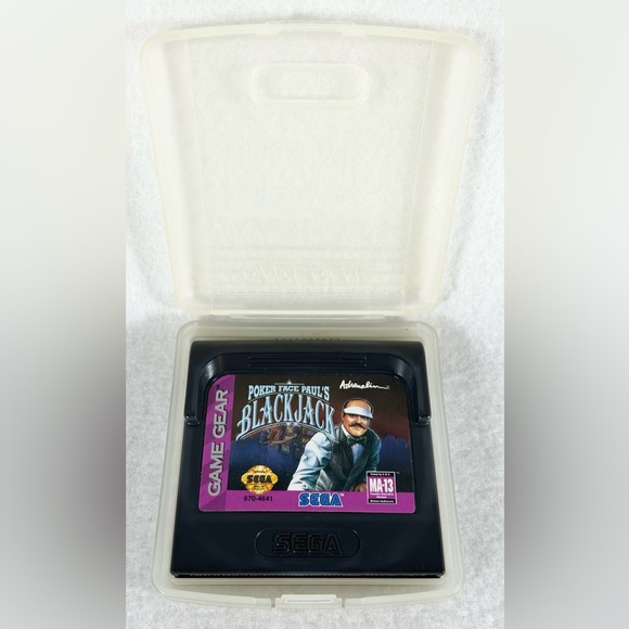 POKER FACE PAUL’S BLACKJACK by SEGA from 1992 game cartridge in case - Picture 2 of 6
